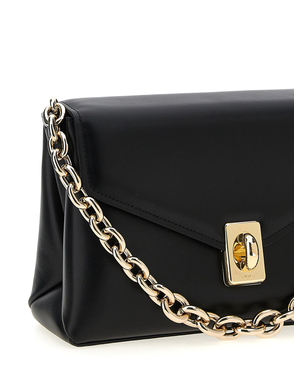 Furla Black Leather Shoulder Bag