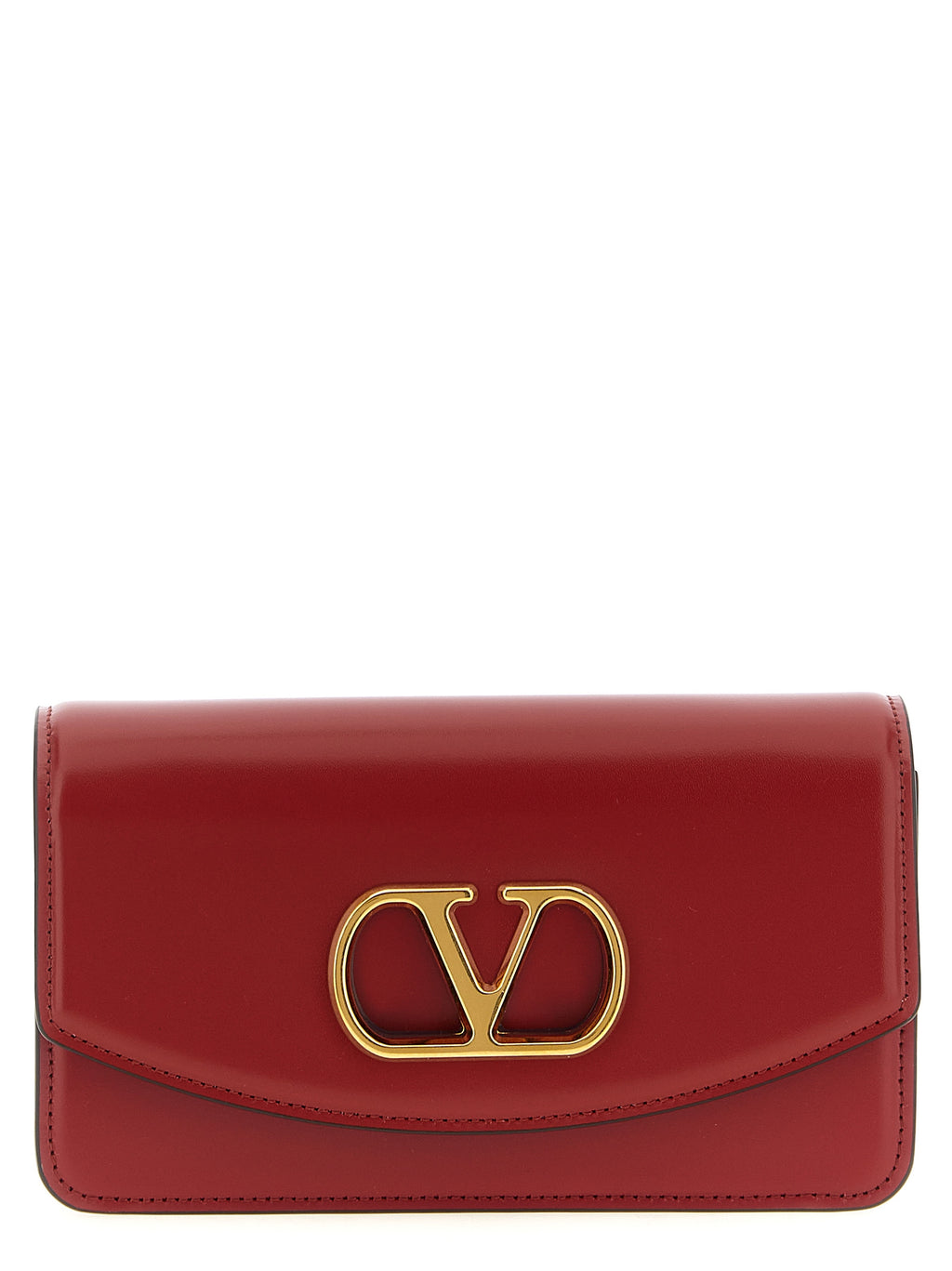 Valentino Garavani Red Calfskin Clutch Bag