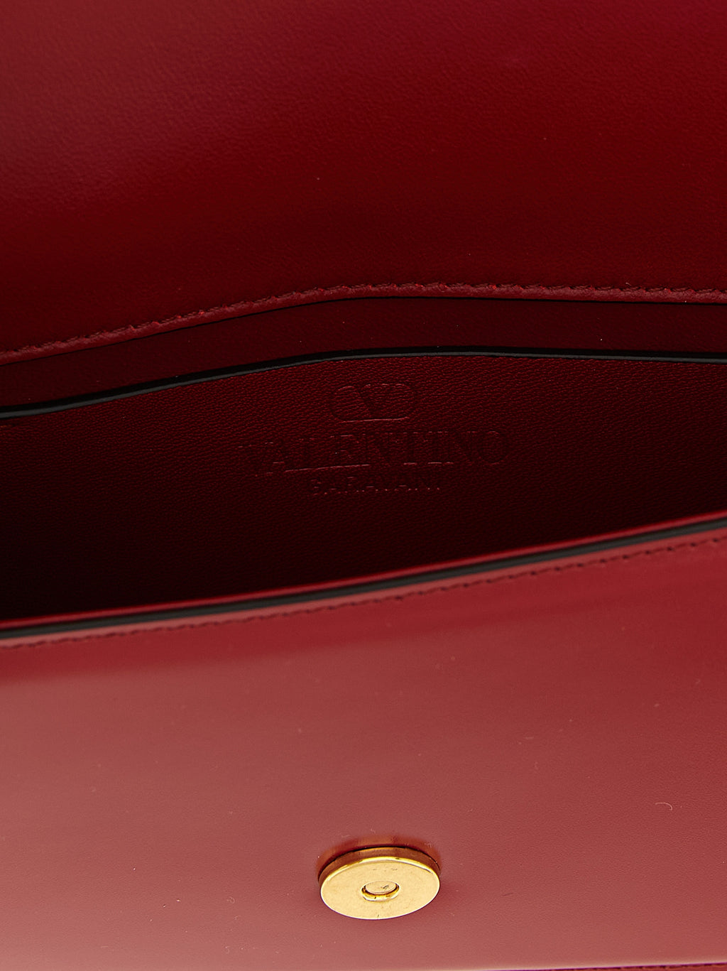 Valentino Garavani Red Calfskin Clutch Bag