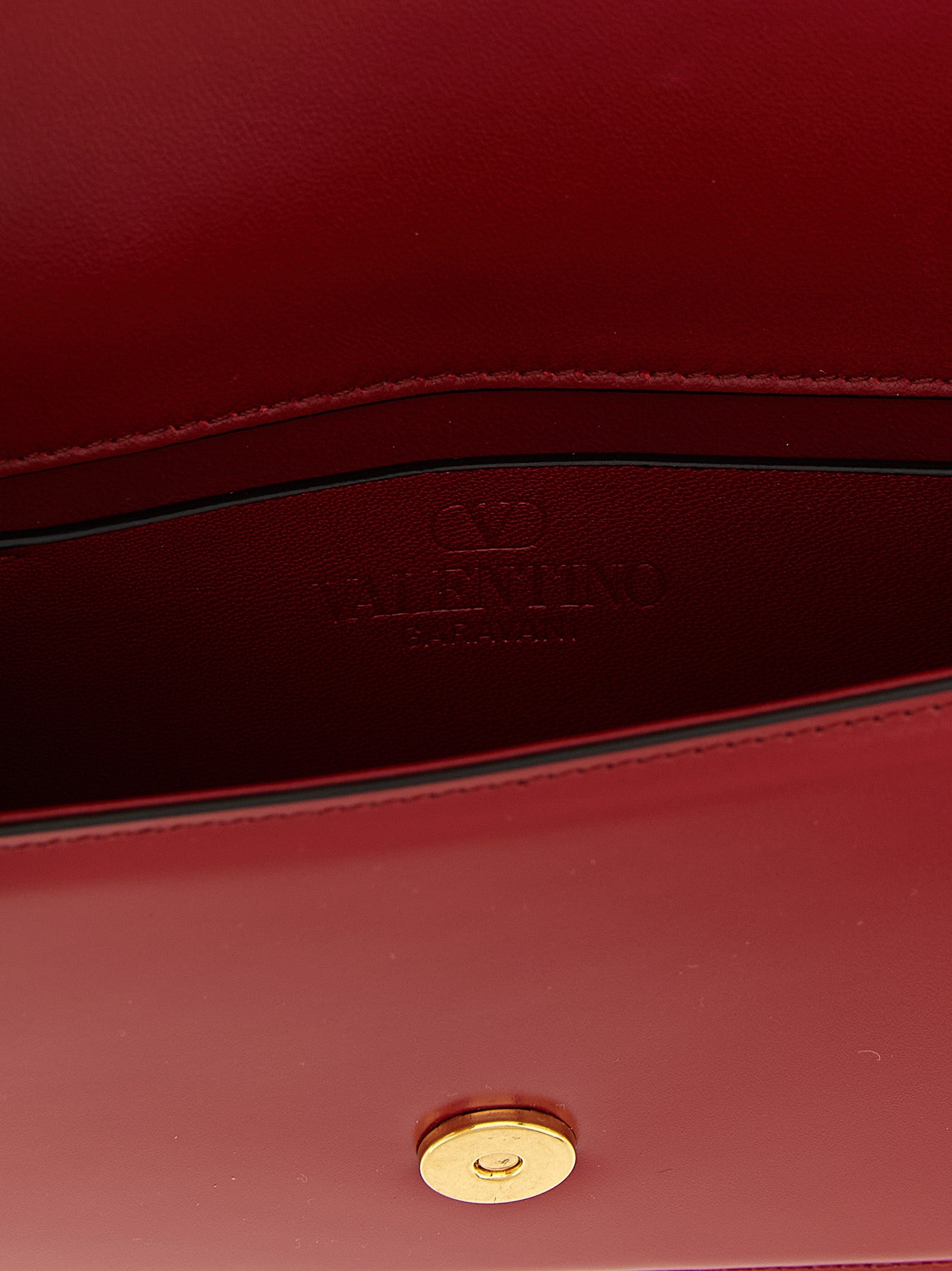 Valentino Garavani Red Calfskin Clutch Bag