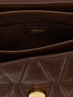Versace Brown Lamb Leather Shoulder Bag