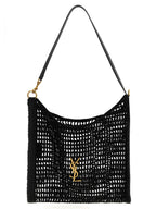 Saint Laurent Black Raffia Shoulder Bag