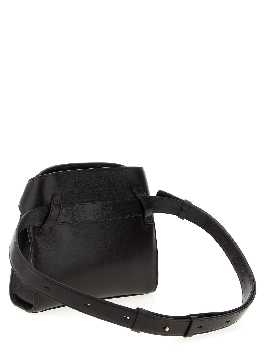 Ferragamo Brown Calfskin Crossbody Bag