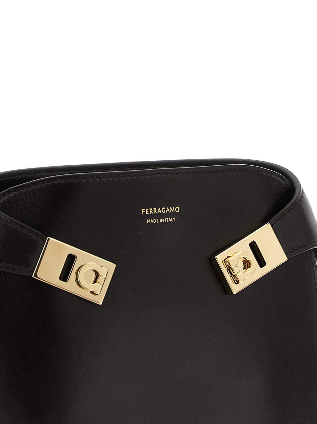 Ferragamo Brown Calfskin Crossbody Bag