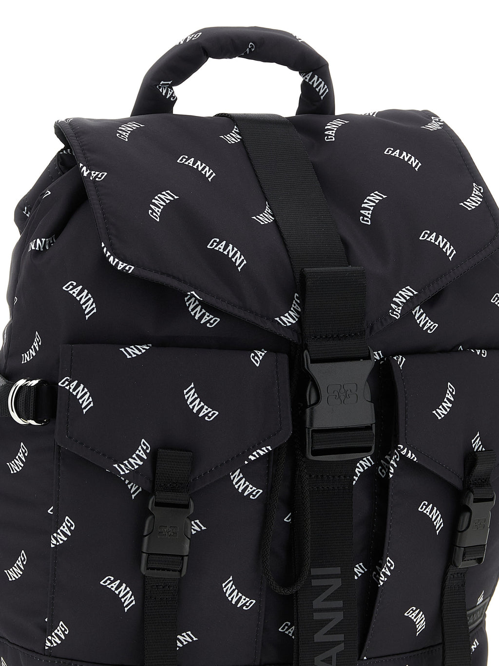 Ganni Black Polyester Backpack