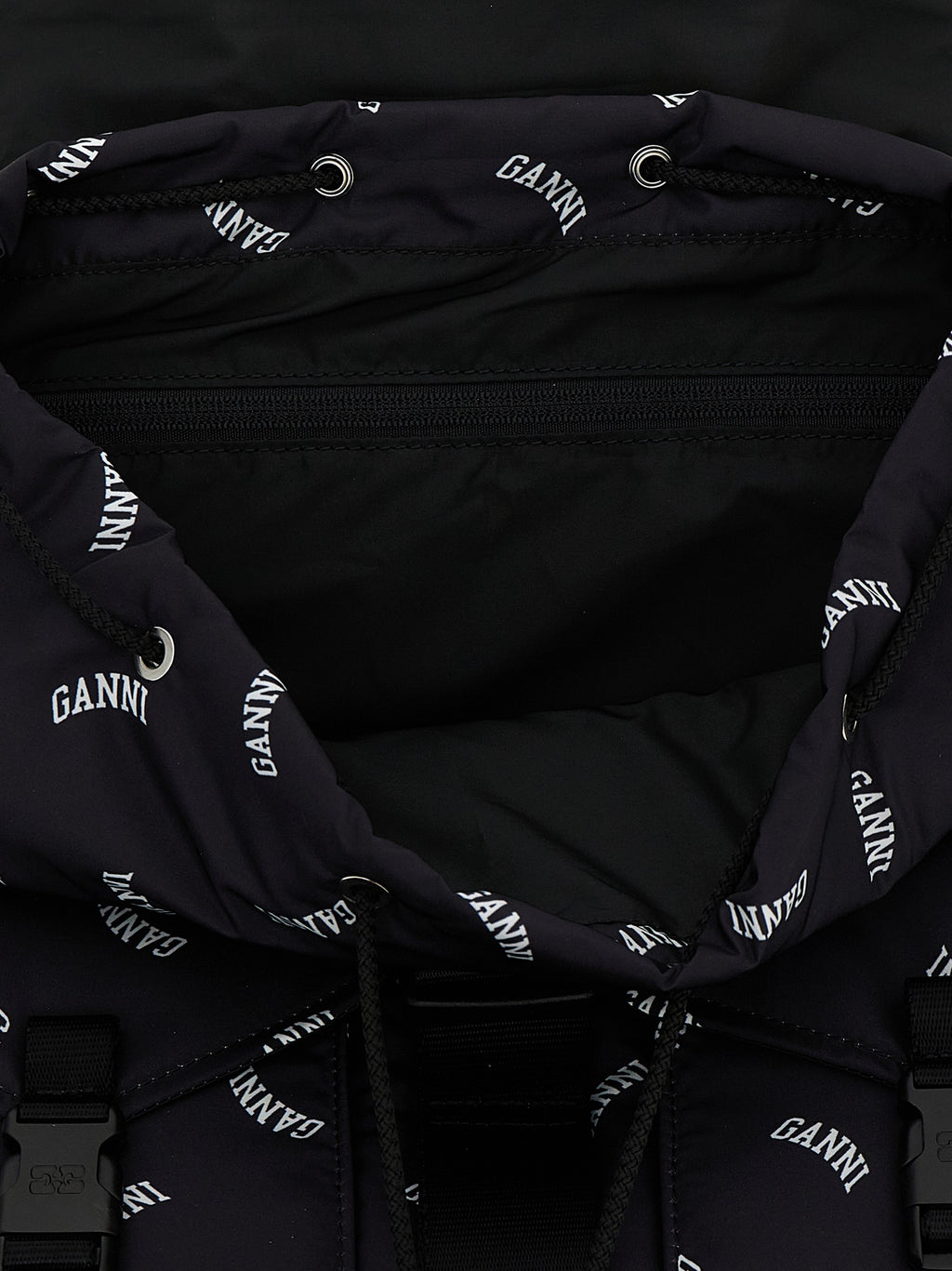 Ganni Black Polyester Backpack