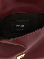 Fendi Bordeaux Lamb Leather Clutch Bag