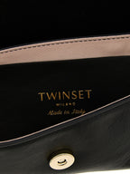 Twinset Black Leather Shoulder Bag