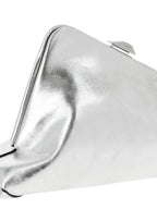 The Attico Silver Calfskin Clutch Bag