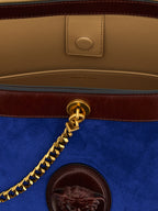 Versace Blue Calfskin Shoulder Bag