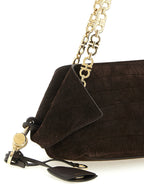 Ferragamo Brown Goatskin Shoulder Bag
