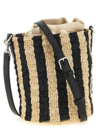 Valentino Garavani Black Straw Shoulder Bag