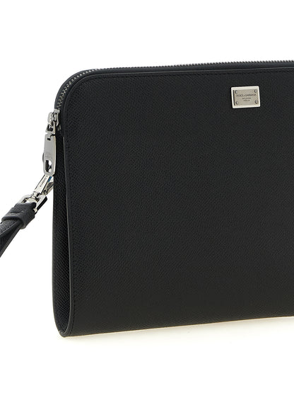 Dolce & Gabbana Black Calfskin Clutch Bag