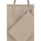 Brunello Cucinelli Beige Calf Leather Bos Taurus Shoulder Bag