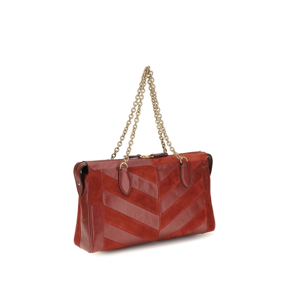 Valentino Garavani Red Calf Leather Bos Taurus Shoulder Bag
