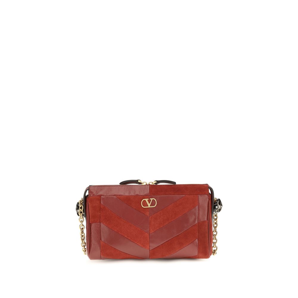 Valentino Garavani Red Calf Leather Bos Taurus Shoulder Bag