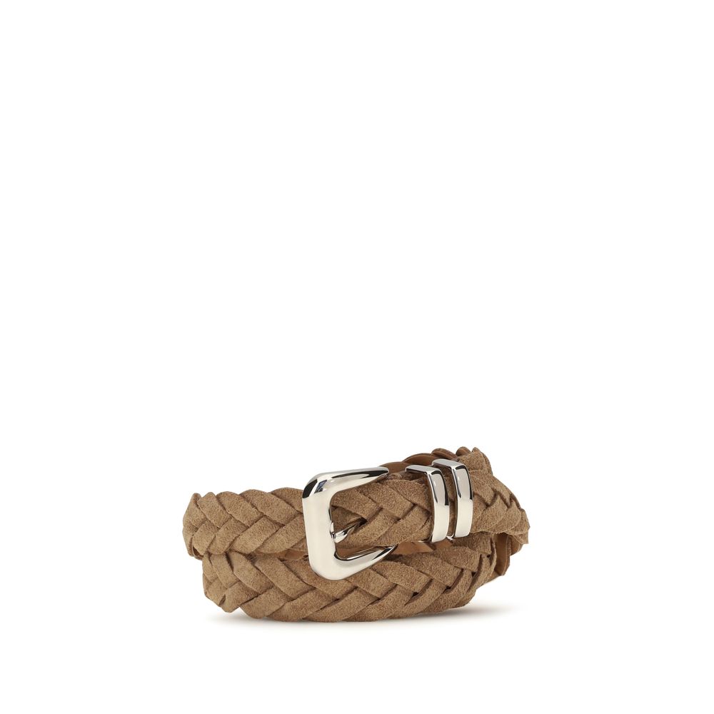 Brunello Cucinelli Beige Calf Leather Bos Taurus Regular Belt