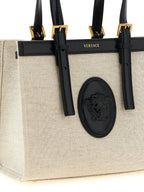 Versace Beige Linen Tote Bag