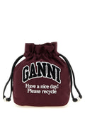 Ganni Bordeaux Recycled Polyamide Clutch Bag