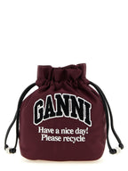 Ganni Bordeaux Recycled Polyamide Clutch Bag