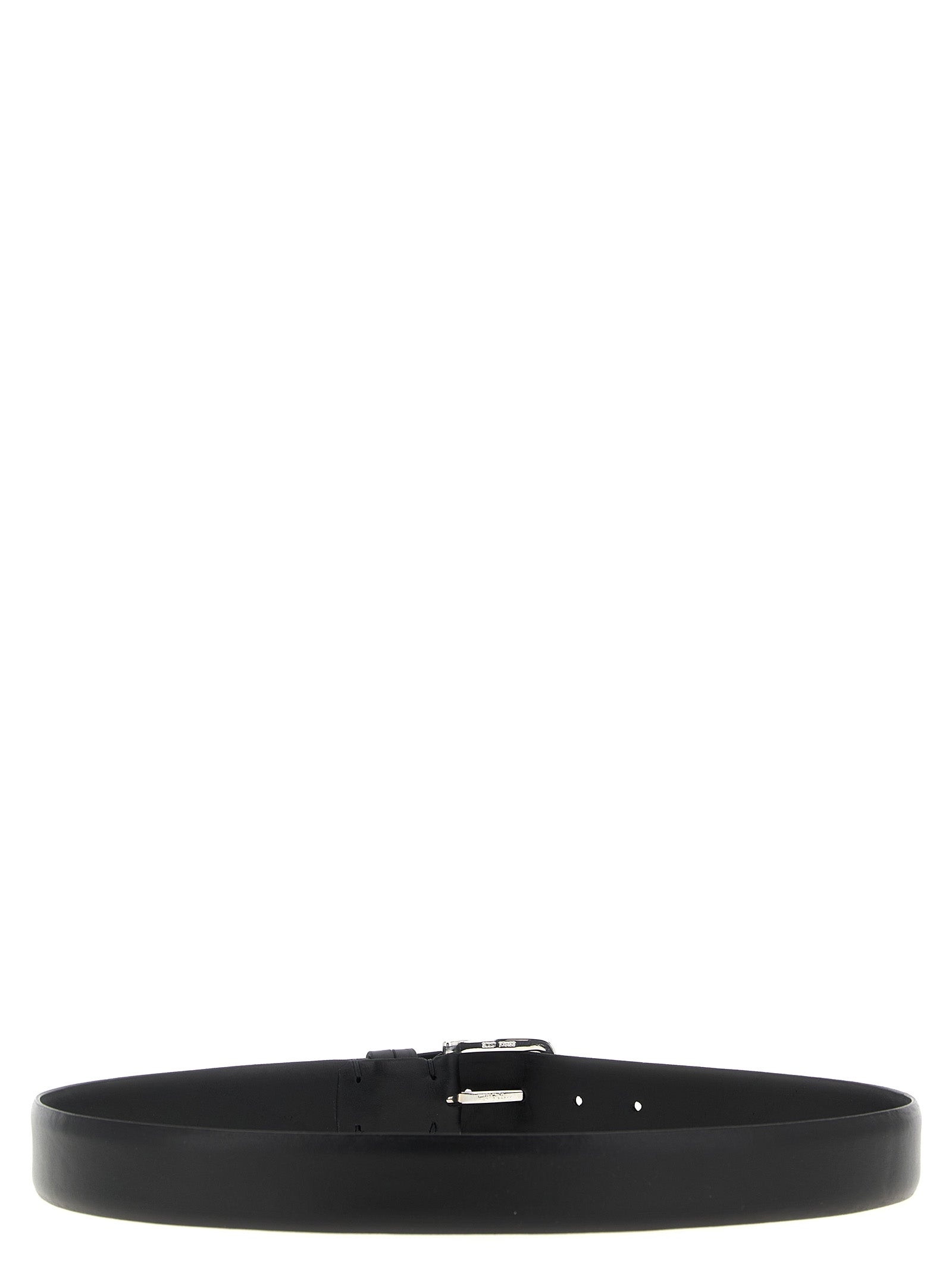 ZERBINI CLAUDIO Black Leather Regular Belt