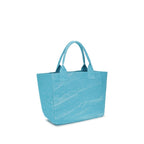 Ganni Blue Recycled Cotton Shoulder Bag