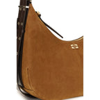 Ganni Brown Recycled Polyester Shoulder Bag