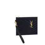 Saint Laurent Black Calf Leather Bos Taurus Clutch Bag