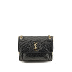 Saint Laurent Black Calf Leather Bos Taurus Shoulder Bag