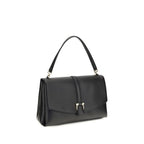 Ferragamo Black Calf Leather Bos Taurus Shoulder Bag