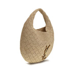 Saint Laurent Beige Raffia Shoulder Bag
