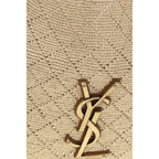 Saint Laurent Beige Raffia Shoulder Bag