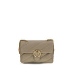 PINKO Gray Calf Leather Bos Taurus Shoulder Bag
