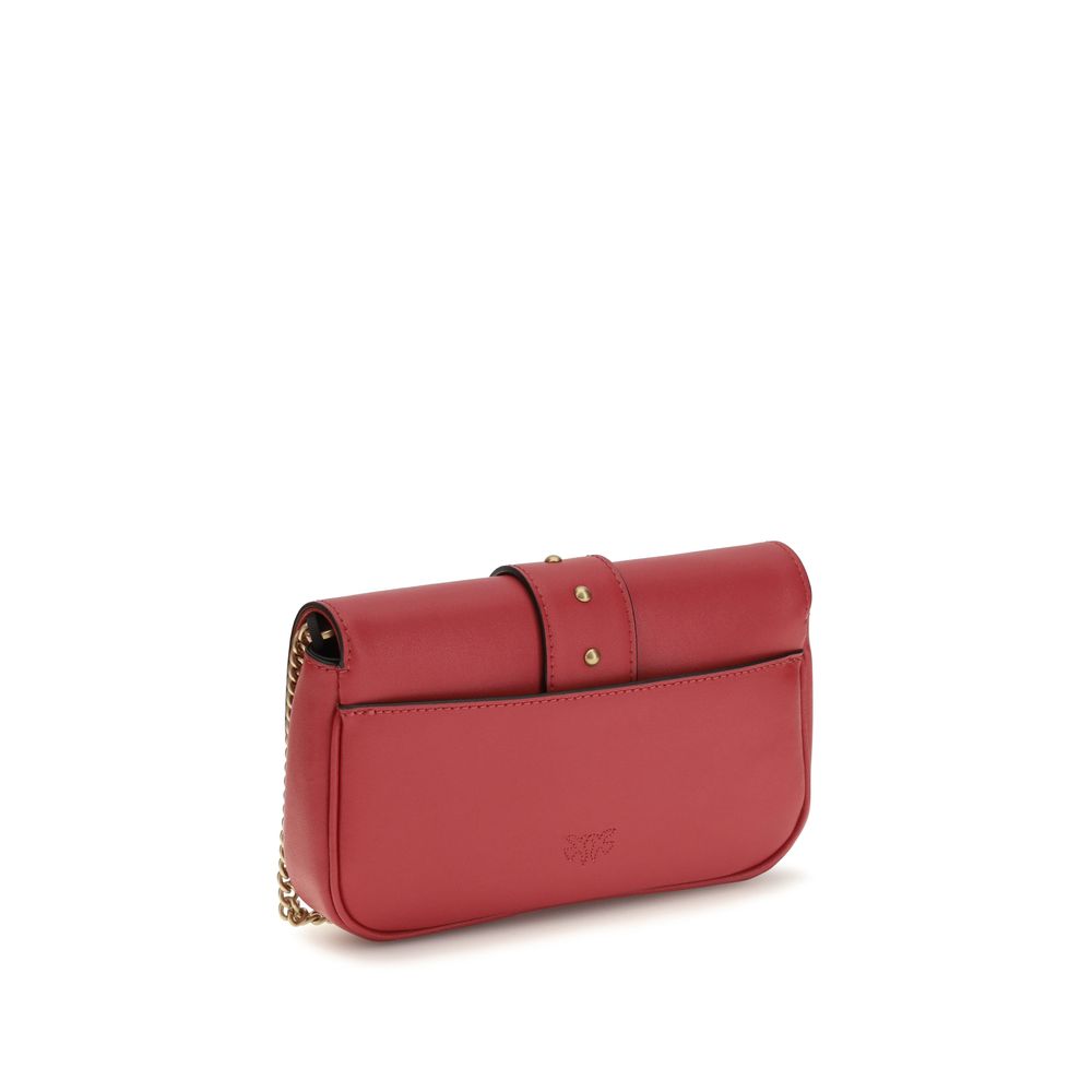 PINKO Red Calf Leather Bos Taurus Shoulder Bag