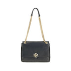 Tory Burch Black Calf Leather Bos Taurus Shoulder Bag