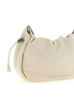 Brunello Cucinelli White Lamb Leather Crossbody Bag
