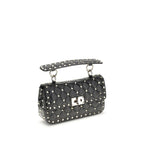 Valentino Garavani Black Calf Leather Bos Taurus Handbag
