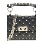 Valentino Garavani Black Calf Leather Bos Taurus Handbag