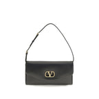 Valentino Garavani Black Calf Leather Bos Taurus Shoulder Bag