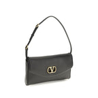 Valentino Garavani Black Calf Leather Bos Taurus Shoulder Bag