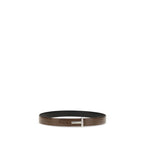 Tom Ford Brown Calf Leather Bos Taurus Belt
