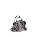 The Attico Gray Calf Leather Bos Taurus Handbag