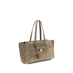 Brunello Cucinelli Beige Calf Leather Bos Taurus Shoulder Bag