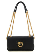 PINKO Black Lamb Leather Shoulder Bag