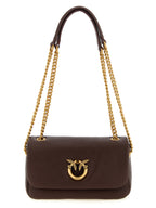 PINKO Brown Lamb Leather Shoulder Bag