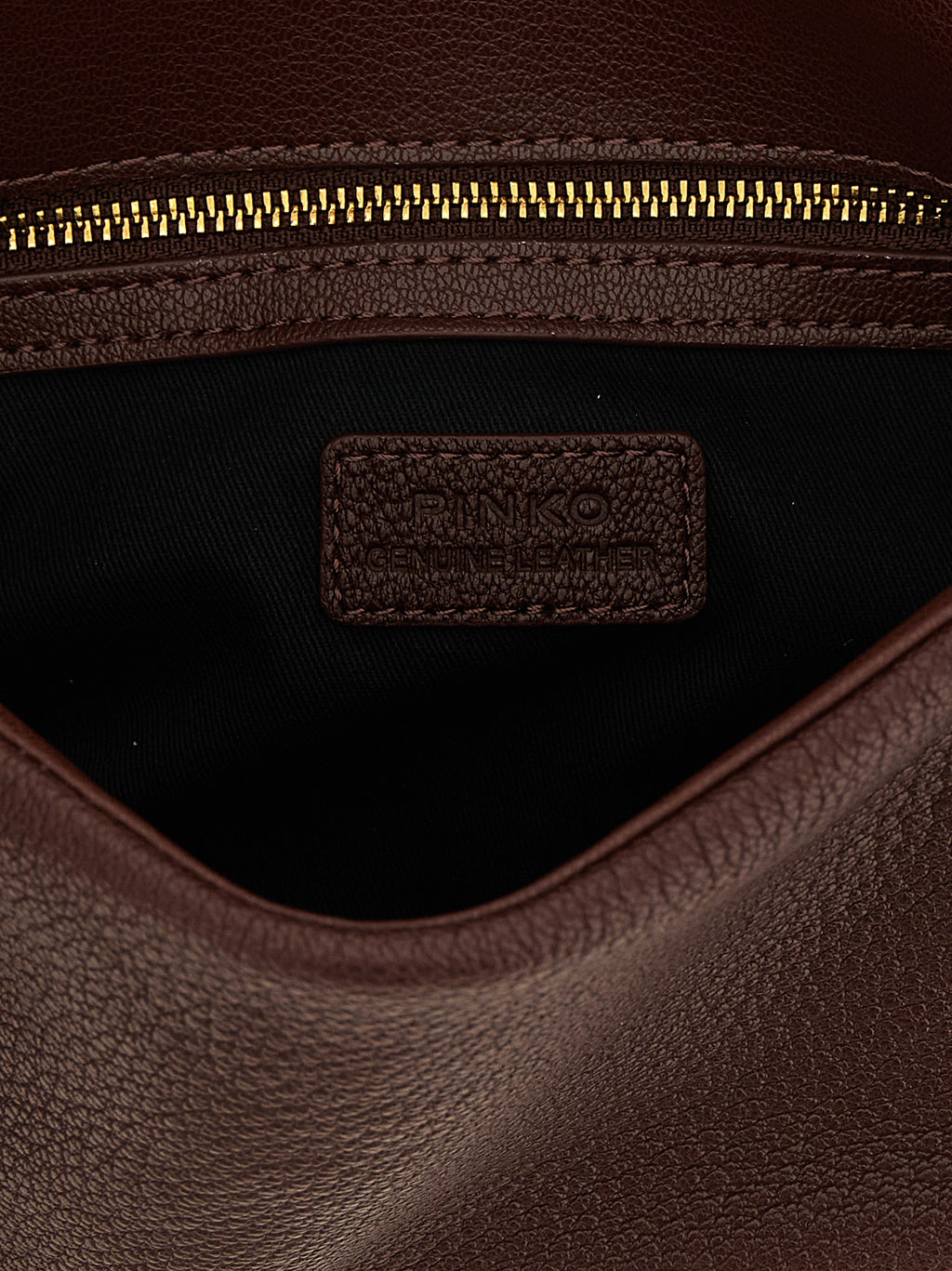 PINKO Brown Lamb Leather Shoulder Bag