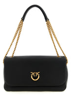 PINKO Black Lamb Leather Shoulder Bag