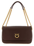PINKO Brown Lamb Leather Shoulder Bag