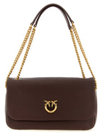 PINKO Brown Lamb Leather Shoulder Bag