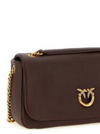 PINKO Brown Lamb Leather Shoulder Bag